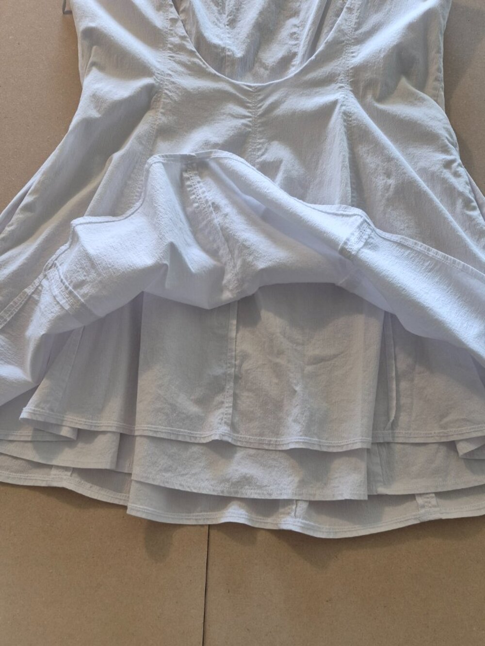Abercrombie & Fitch White Fit & Flare Dress Womens XXL Sleeveless Open Back - Picture 10 of 11